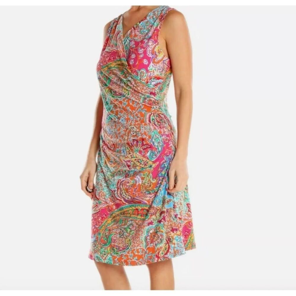 Lauren Ralph Lauren Petite Paisley Print Sleeveless Maxi Dress P/S